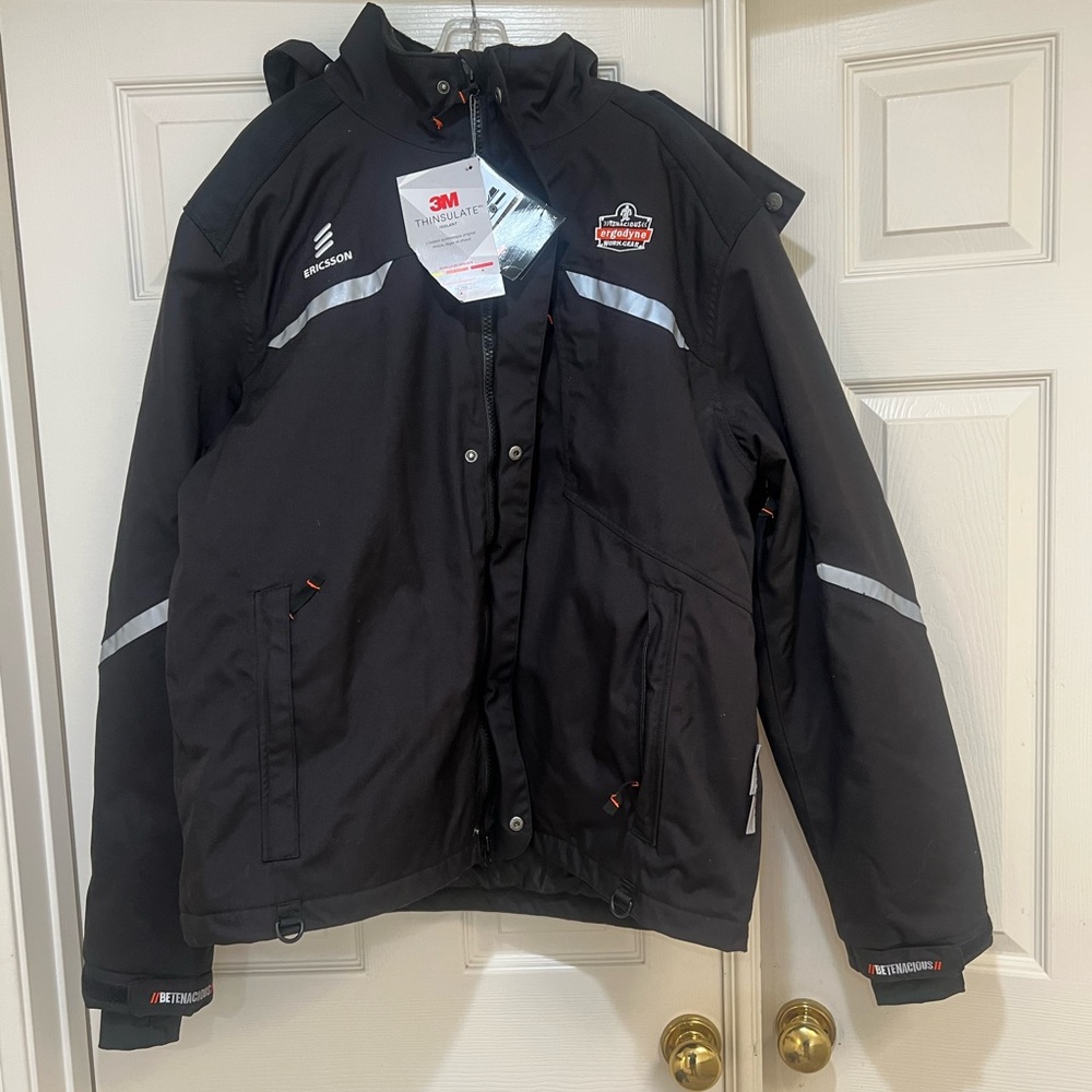 N-Ferno 4XL Winter Work Jacket  Heavy-Duty 500D Nylon Shell Ericsson‎ Embroidery